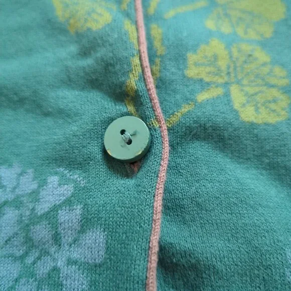 Gudrun Sjoden Marbacka Cardigan Long Sweater Organic Cotton XL Green Blue - Picture 15 of 16